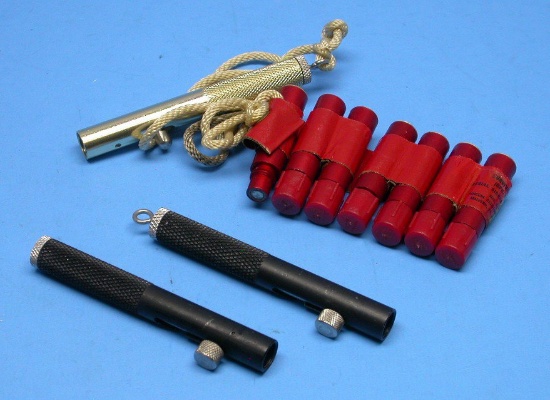 Three US Military Issue Pen-Flare Launchers and Flares (JGD)