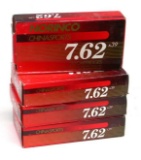 Four 20-Round Boxes of ChinaSports 7.62x39mm 122 Gr FMJ Ammunition (JGD)