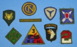 Group Lot of 8 US Military Shoulder Patches + a Rank Patch (RPA)