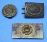 Three German Military WWII Belt Buckles (SMD)