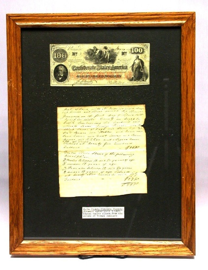 Rare Framed Virginia 1815 Slave Purchase Document (SLH)
