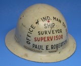 US Navy WWII Ship Surveyor Supervisor Helmet (A)