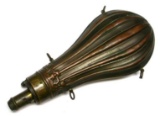 Copper and Brass 1850s Fluted Powder Flask (RPA)