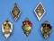 Group Lot of Five Soviet KGB & Security Badges (A)