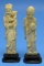 Two Hand-Carved Antique Chinese Figurines (PWS)