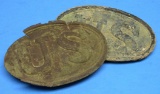 Two US Army Civil War era Dug Belt Buckle & Cartridge Plates (A)