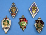 Group Lot of Five Soviet KGB & Security Badges (A)