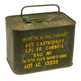 600-Round Case of US Military WWII M1 .30 Carbine Ammunition (DNK)