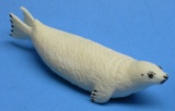 Nice Rare Inuit Ivory Carved Seal Cub Figurine (PWS)