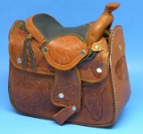 Mexican Western Motif Tooled Leather Bag (SMD)