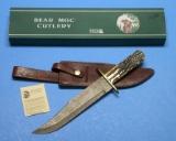 Bear MGC Damascus Bone Stag Bowie Knife (DSA)