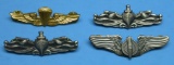 Four US Navy & Army Combat Branch Badges (PWS)