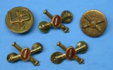 Five US Army WWII Coastal Artillery Collar Devices (PWS)