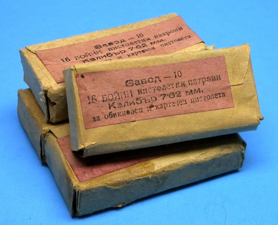 Four 16-Round Packs of Bulgarian Military 7.62x25mm Ammunition (A)