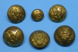 Group Lot of Six Civil War & Post War Uniform Buttons (A)