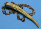 Decorative Bone Claw Necklace with Bearded Face (BA)