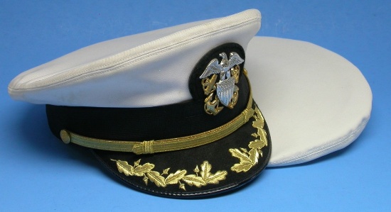 US Navy Officers Visor Hat & Extra Cover (A)