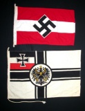Two German Military WWI-II Linen Flags (SMD)