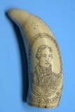 Scrim-Shawed Horatio Nelson Resin Whale-Tooth (JGD)