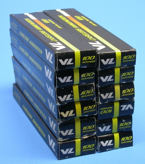 12 100-Round Boxes of Rare Daisy VL Caseless Ammunition (JGD)