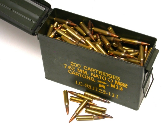300 Rounds of Middle Eastern 7.62x51 Ammunition Loose in 30 Caliber Ammunition Can (A)