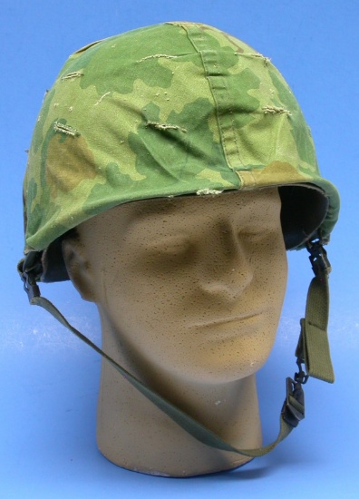 US Military Vietnam War M1 Helmet, Liner & Camo Cover (MGN)