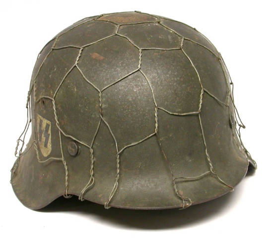 German SS WWII M42 Single Decal Combat Helmet (CYM)