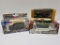 Three Assorted WWII Vehicle Models, British Truck, US Command Car, and M4 Sherman Tank (MGN)