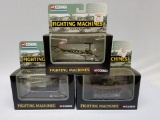 Corgi Fighting Machines 3 Model Set, M48 Patton Tank, Bell 47 and UH1 Huey Helicopter Models (MGN)