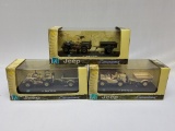 Cararama 3 Jeep WWII Set, Desert, SAS Desert Rat, and US Army With Trailer, Display Models (MGN)