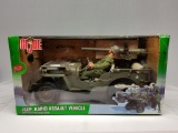 GI Joe Jeep Rapid Assault Vehicle with Recoilless Rifle and 12 Inch Action Figure