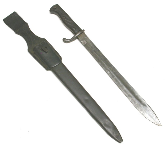 Imperial Germany WWII S1998 "Butcher Blade" Mauser Rifle Bayonet & Frog (A)