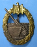 German Nazi WWII Coastal Artillery Badge (A)