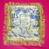 US Navy WWII Silk Souvenir Pillow Case (XJE)