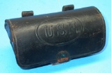 US Navy Spanish-American War era Pattern 1889 Revolver Leather Cartridge Box (XJE)