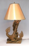 Nautical Themed Anchor Wooden Lamp (XJE)