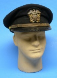 US Navy WWII era Dress Blue Officer Visor Hat (A)