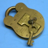 US Navy WWI era Jas. Morgan & Sons Brass Lock (MOS)