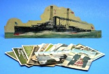 20+ WWI era US Naval Post Cards and a Battleship Display (XJE)