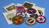 16 US Military WWII-1950s era Shoulder Patches (KID)