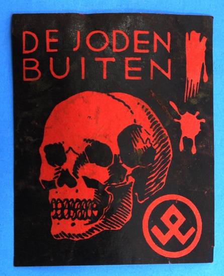 Small Dutch Anti-Semitic "De Joden Buiten" Sign