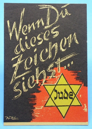 German SS WWII Anti-Jew Postcard