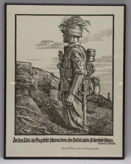 German Framed WWII Propoghander Poster