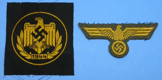 Two German Nazi WWI Patch and Breast Eagle