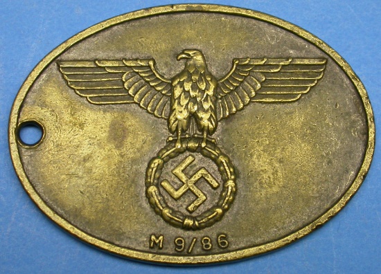 German Nazi WWII Police Identification Badge