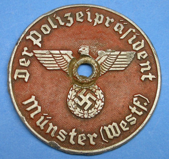 German Nazi WWII Police Munster-Westf Badge