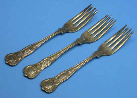 Three US Navy WWI Wardroom Forks