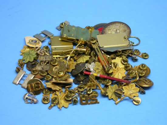 Group Lot of US Military Rank Insignia, Pins & More