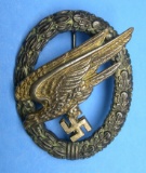German Luftwaffe WWII Fallschirmjäger/Paratrooper Badge