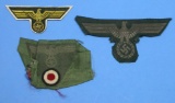 Three German Army WWIIi Breast and Hat Eagle Patches